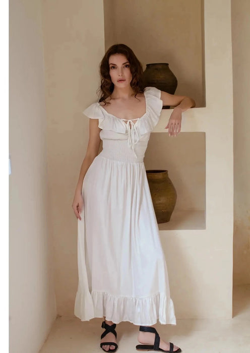 Florence Off The Shoulder Maxi Dress White