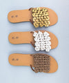 Abigail Squared Woven Slide - Una Bella