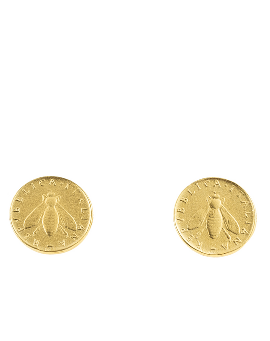 Italian Lira Bee Stud Earrings