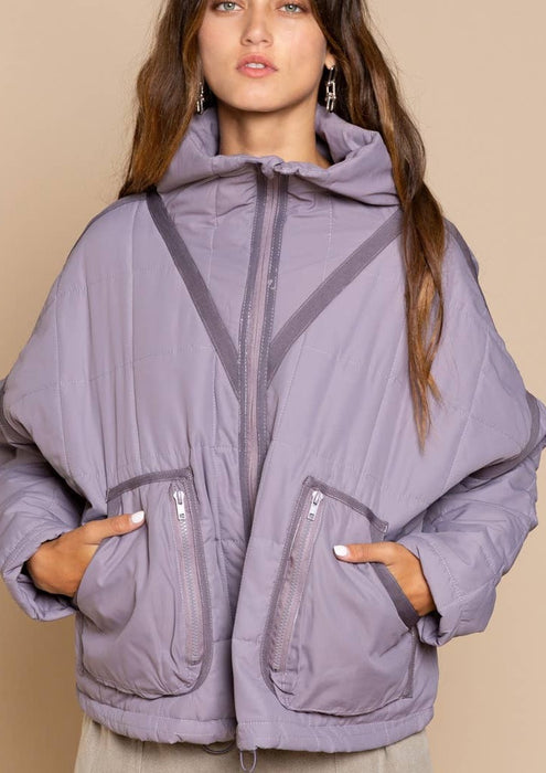 Ash Violet Quilted Comfy Jacket