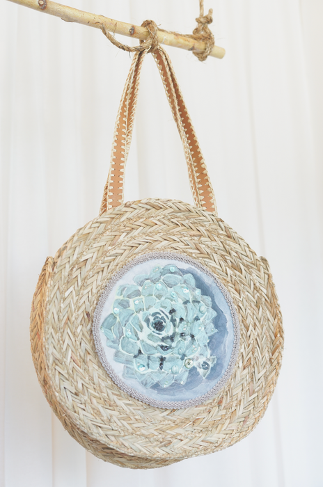 Round Wicker Succulent Bag