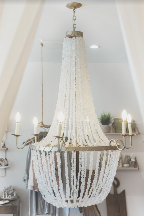 Raw Rock Crystal Vintage Palm Beach Mansion Chandelier