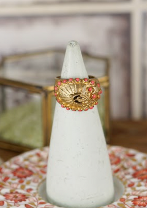 Cosmic Coral Turkish Ring