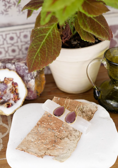 Amethyst Handmade Turkish Teardrop Earrings