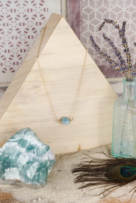 Aquamarine Nugget Necklace