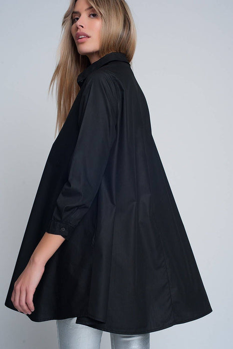 Oversized Poplin Shirt In Black