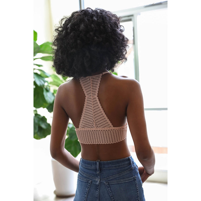 Ribbed Lace Boho Bralette