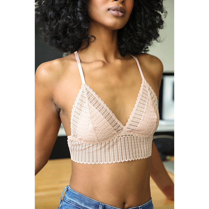 Ribbed Lace Boho Bralette