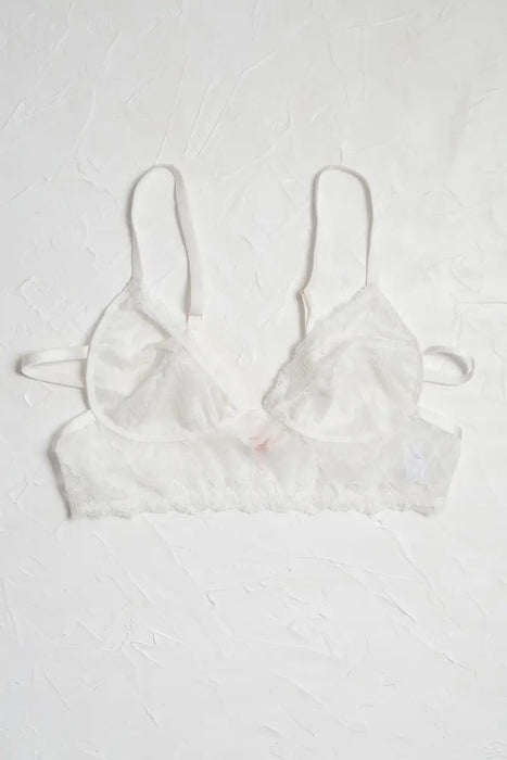 Strappy Lace Bralette In White