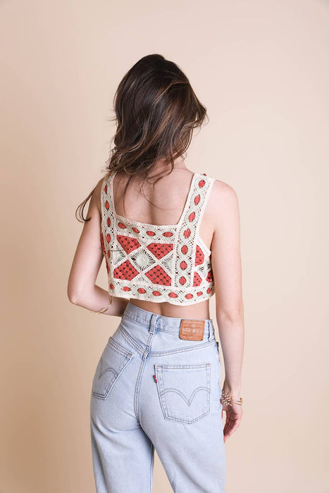 Crochet Square Neck Crop Top