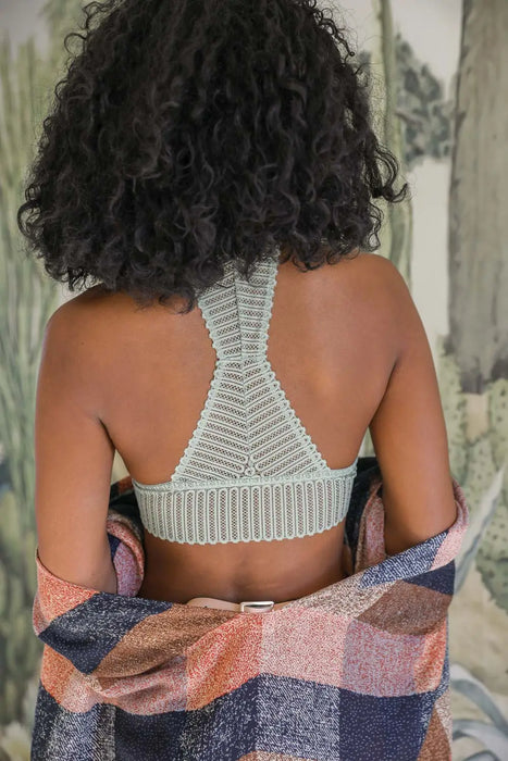 Ribbed Lace Boho Bralette