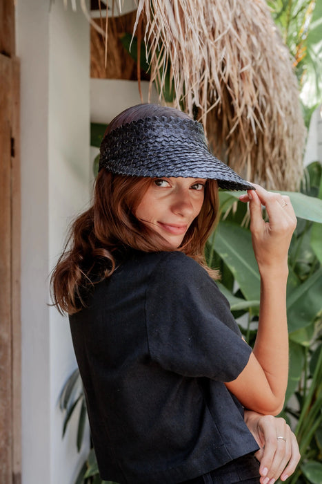 Rattan Sun Visor In Black