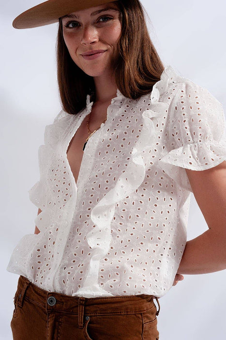 Broderie Ruffle Shirt